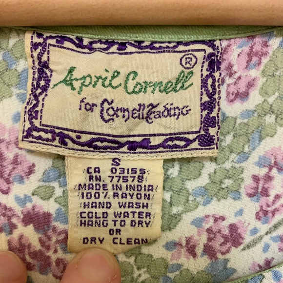 Vintage April Cornell Butterfly Floral maxi dress - Picture 5 of 6